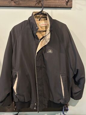 PIONEER Brown Bomber Jacket with Beige Trim